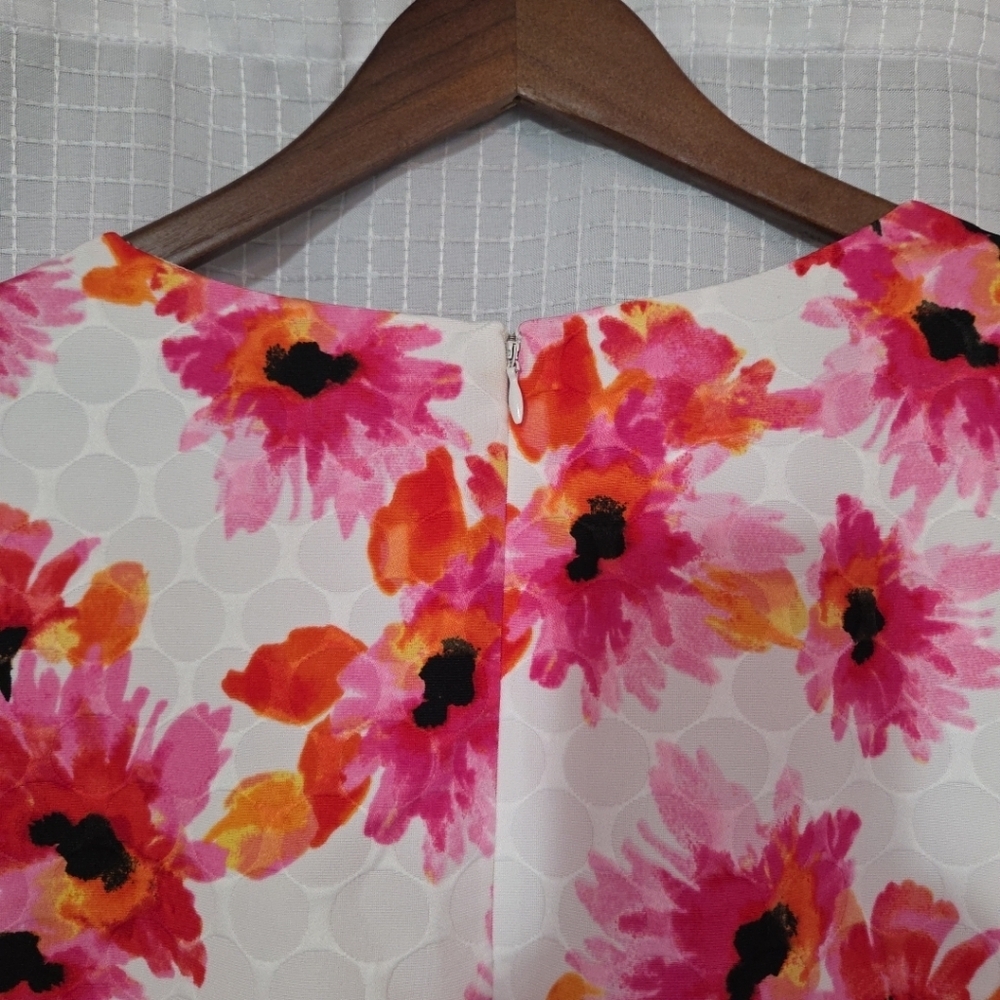 Kasper Dress Womens 18 Pink Convent Garden Printed Jacquard Sleeveless *NWT* - Picture 4 of 13